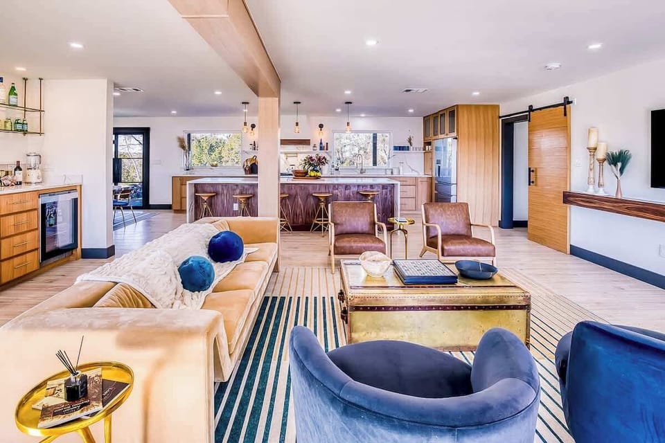 This space is designed for entertaining large groups of family and friends.