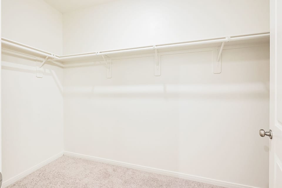 Very large, dark primary closet