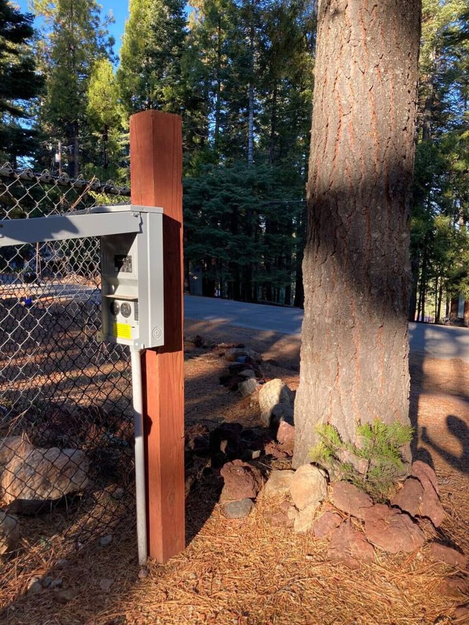 RV power bank next to driveway