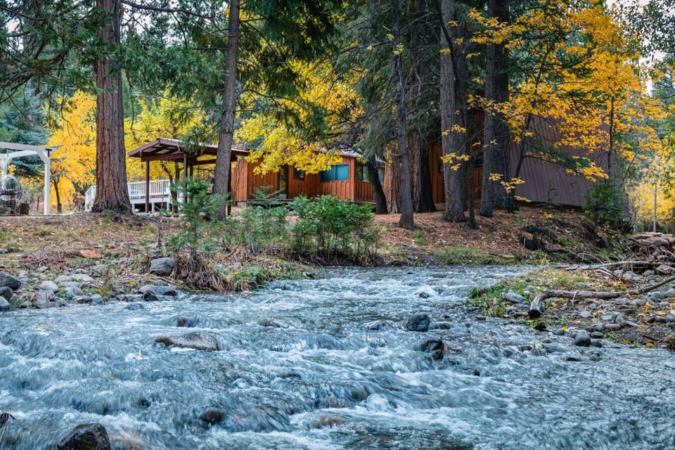 Gold Run Creek flowing beside the cabin.