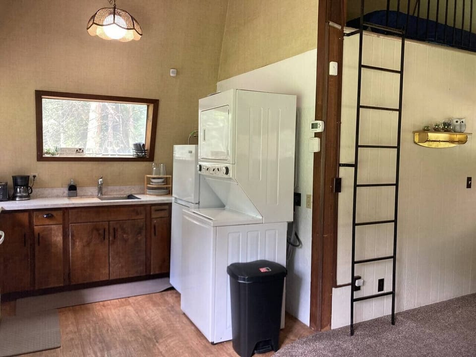 Washer and dryer for extended stays.