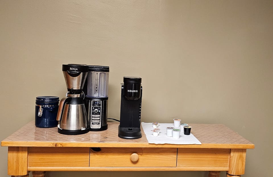 Coffee/Tea Bar with Coffees, Teas, Sweeteners and Creamers
