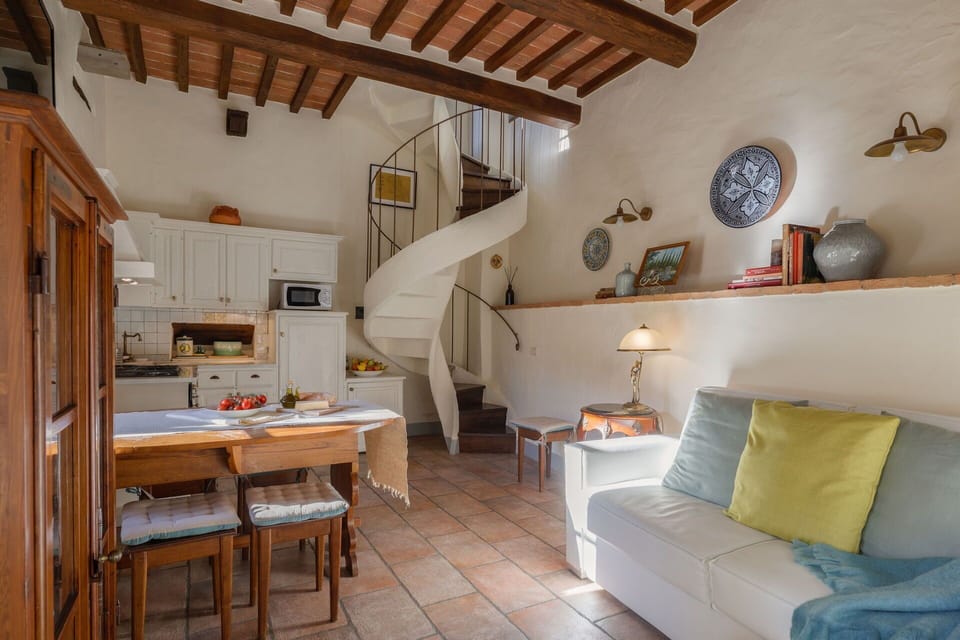 Living room, dining room and kitchen