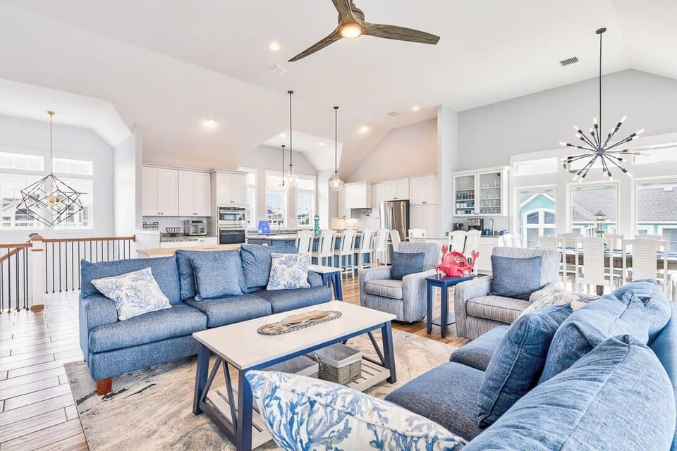 Top-Level Living Room with Deck Access
