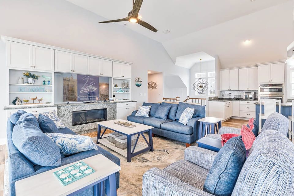 Top-Level Living Room with Deck Access