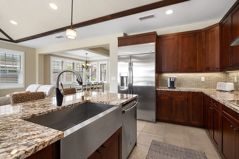 Chef-ready kitchen with stainless steel appliances and generous counter space.