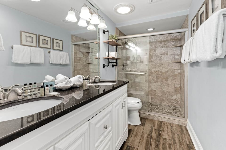 Updated master bath with walk in shower