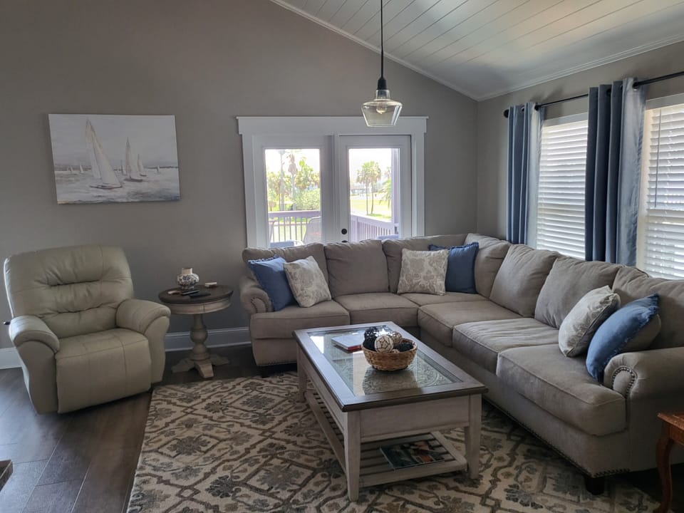 Living room with lots of comfortable space to stretch out