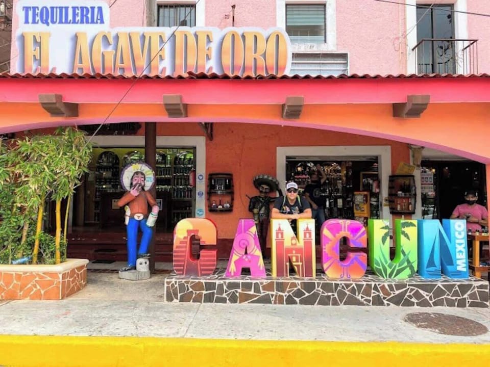 Nearby: iconic Cancun sign downtown