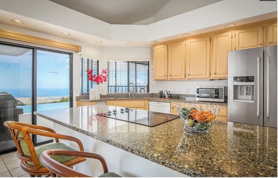 Full gourmet kitchen with all new high-end appliances and an amazing view.