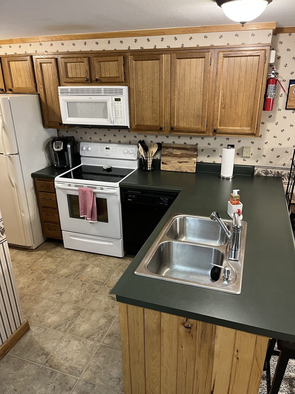 New dishes, cookware, silverware, and drinkware.