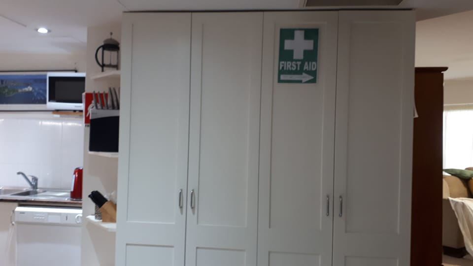 Large Pantry for Pots and Pans, Electrical Items and Groceries.