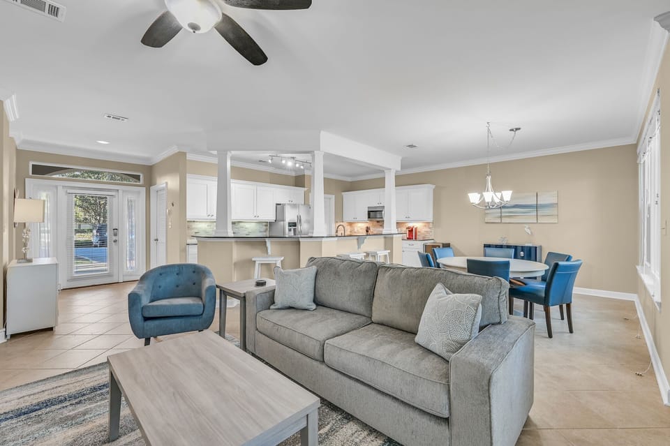 Open Concept Living, Dining, Kitchen
