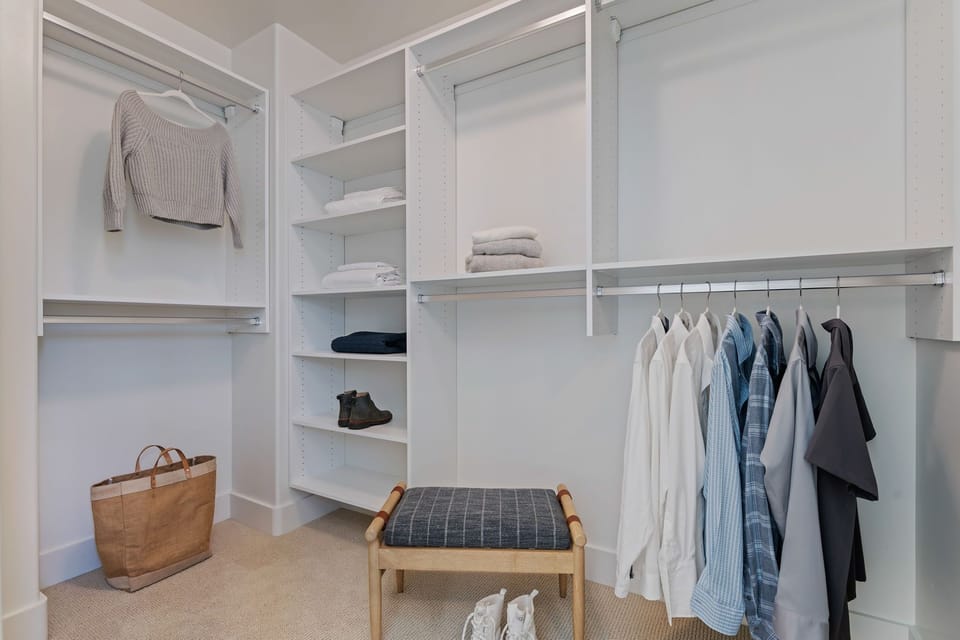 Walk-in closet off of the primary bedroom