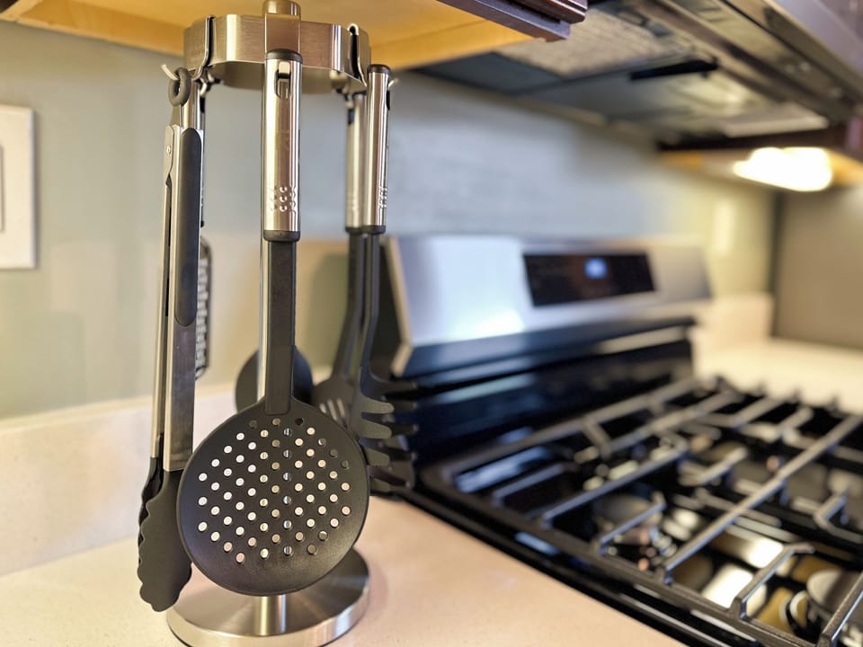 Cooking utensils if you like to use our new stainless steel appliances.