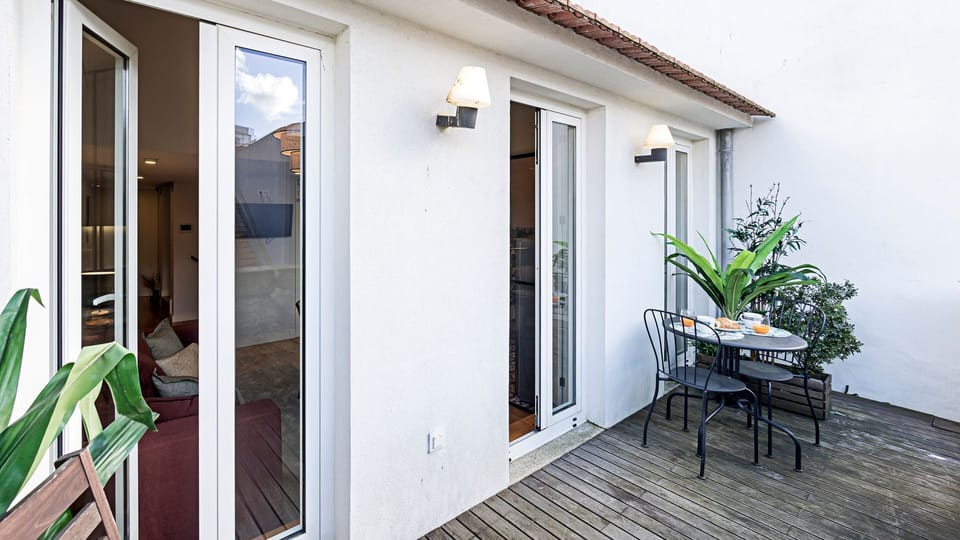 From the living room you can access our beautiful and relaxing balcony, perfect to take in the wonderful portuguese weather #balcony #airbnb