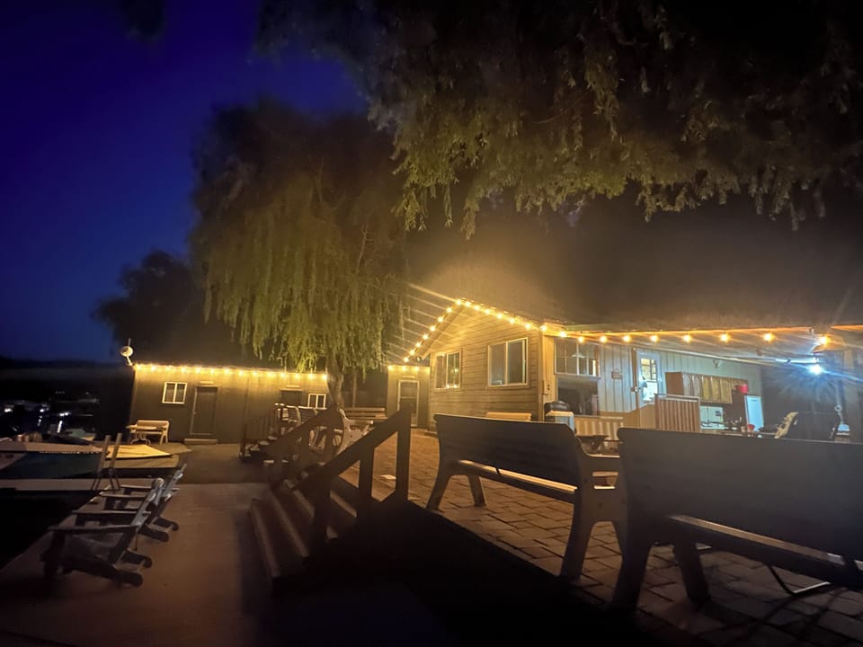 Nightime with the lights on