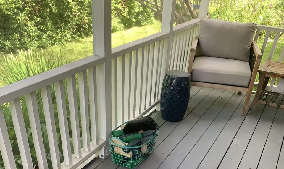 Enjoy our peaceful, private screened in porch. 