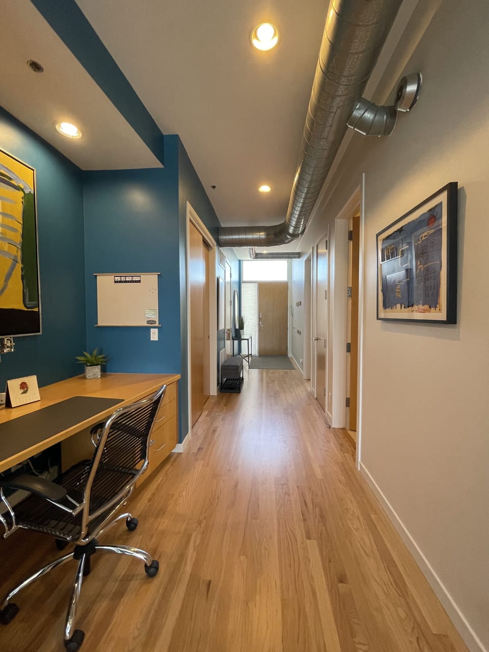 Office nook and entry hall