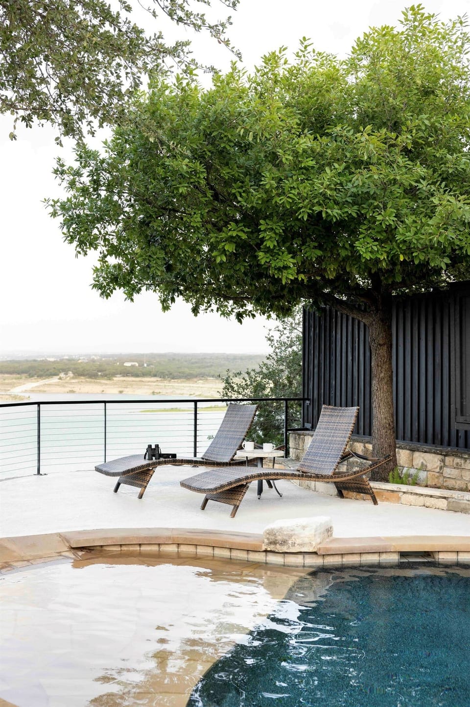Lounging by the pool with panoramic views