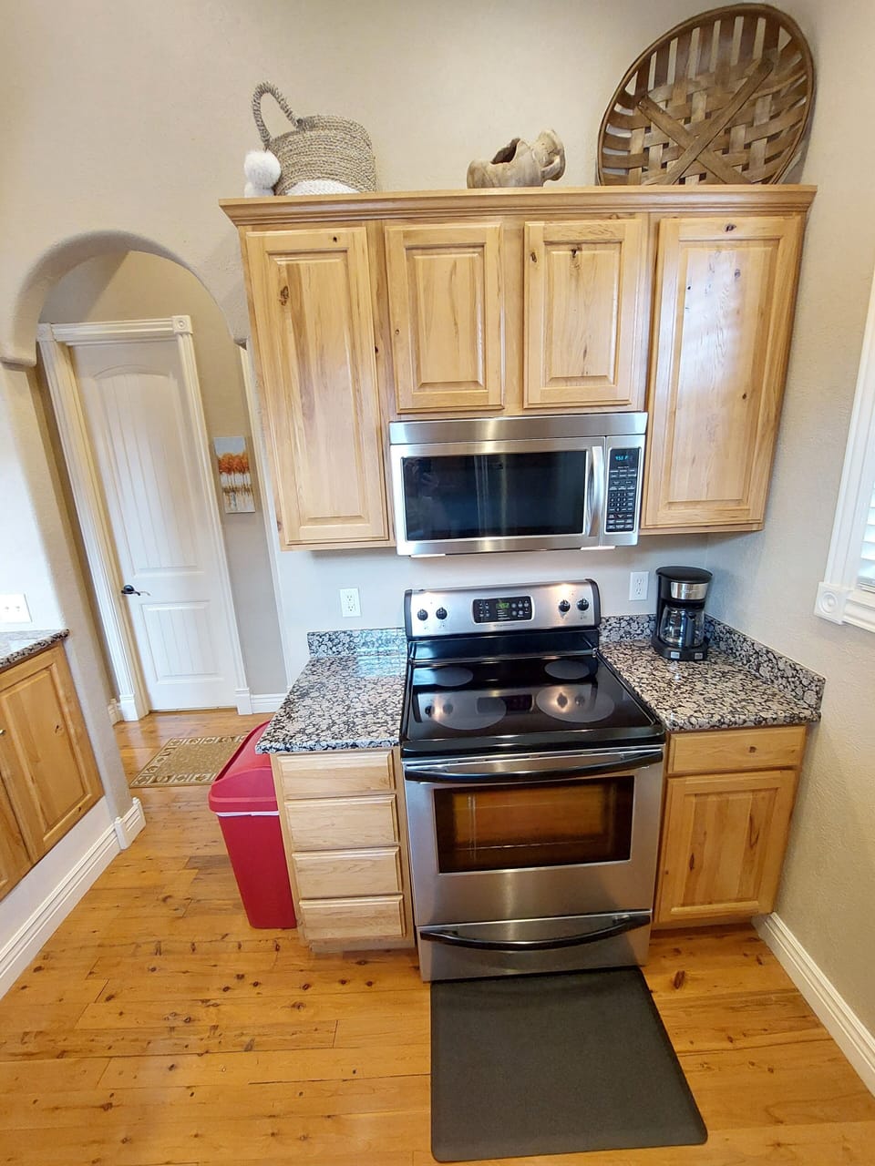 Full-sized, stainless-steel appliances in the kitchen & comes fully stocked!