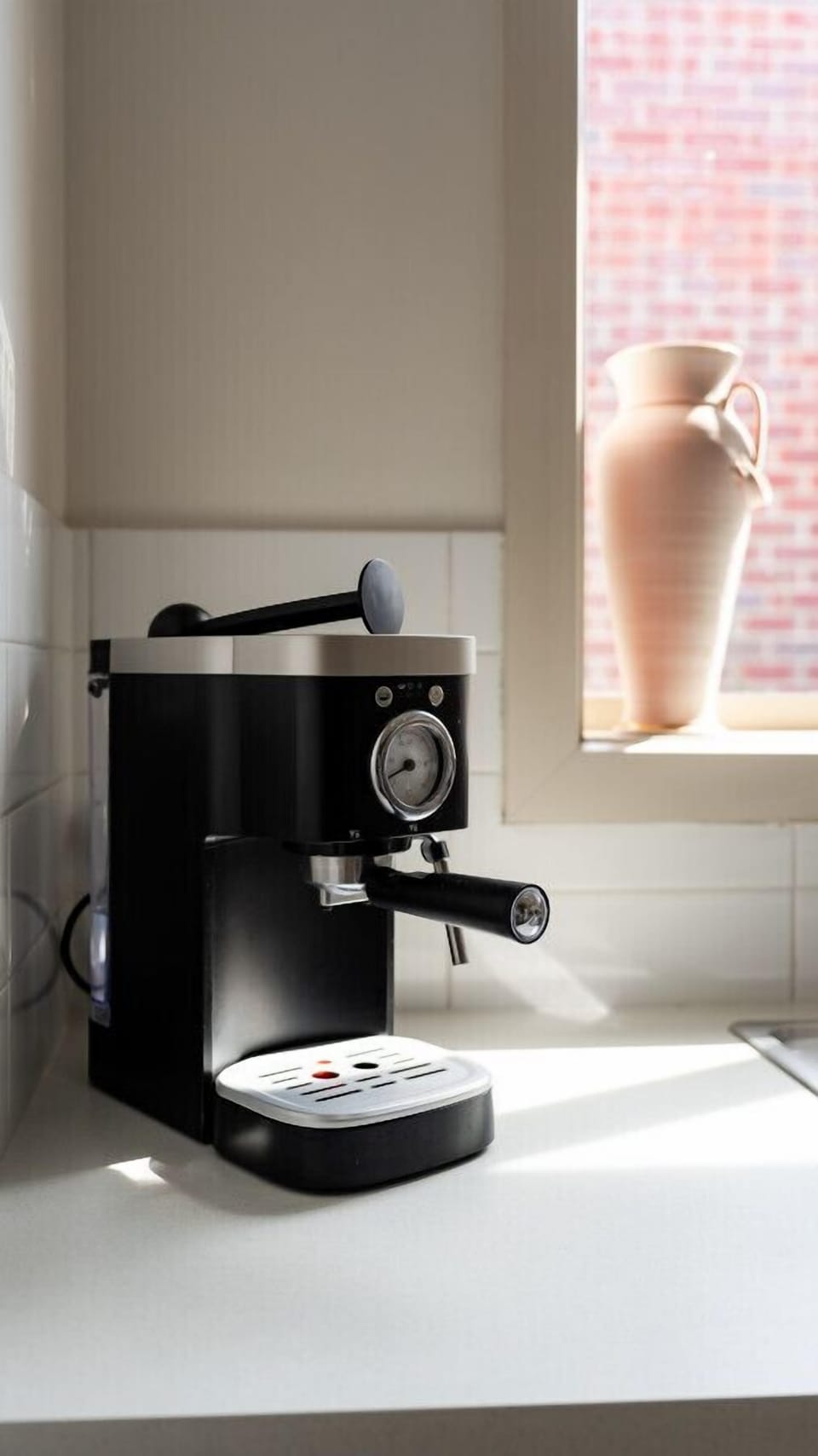 Start your day with an espresso coffee with freshly ground coffee.