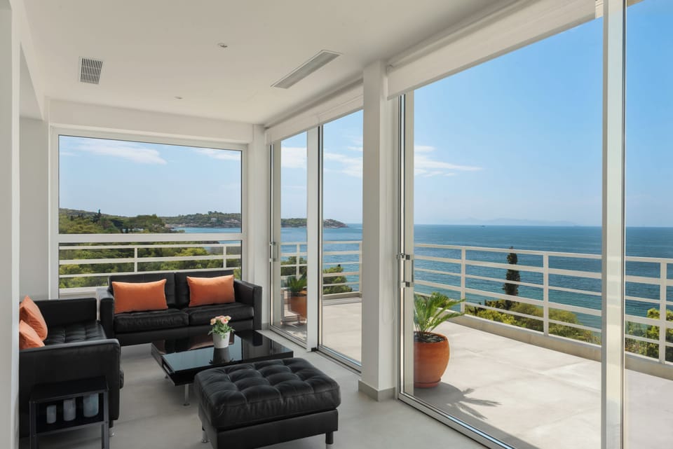 Living area and balcony