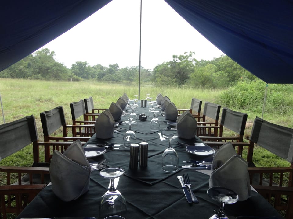Outdoor banquet area