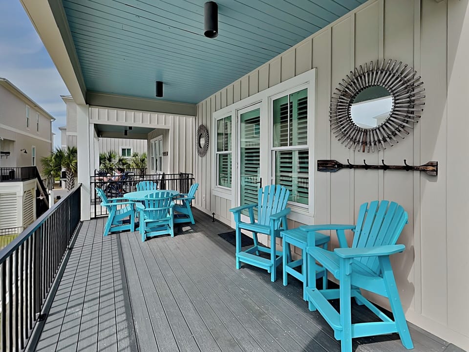 Deck with Outdoor Seating and View of Pool
