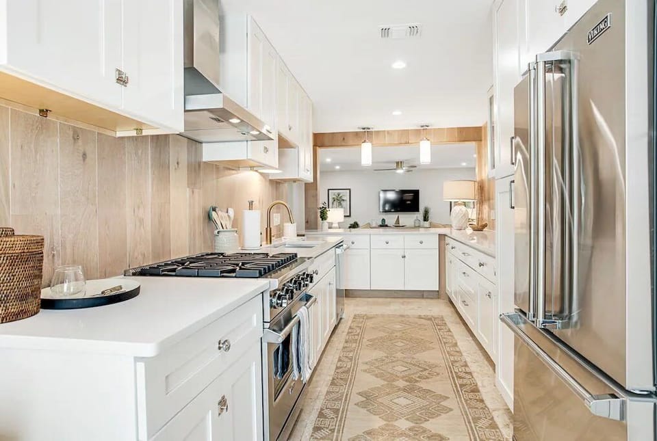 Galley kitchen with Viking appliances