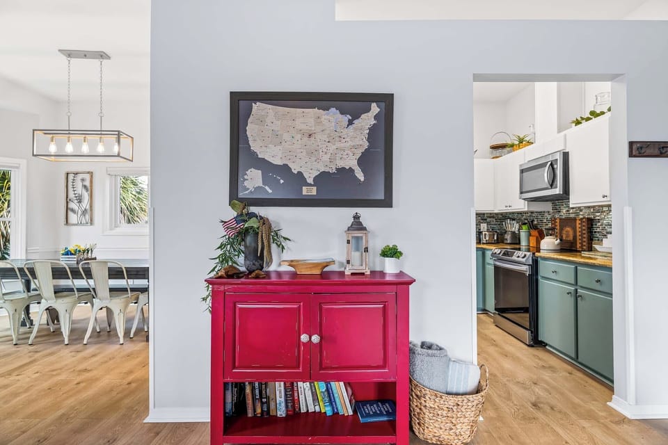 Dining and kitchen spaces