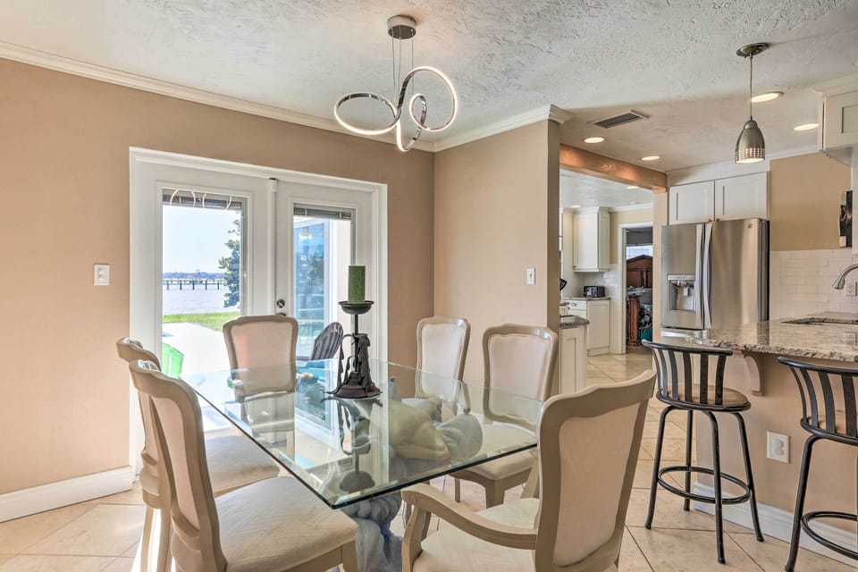 Dining Area | Dishware/Flatware Provided | Water Views | Wine Cooler