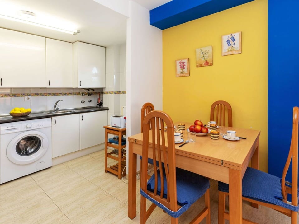 Furniture, Property, Cabinetry, Table, Blue, Kitchen Stove, Interior Design, Wood, Kitchen Appliance, Countertop