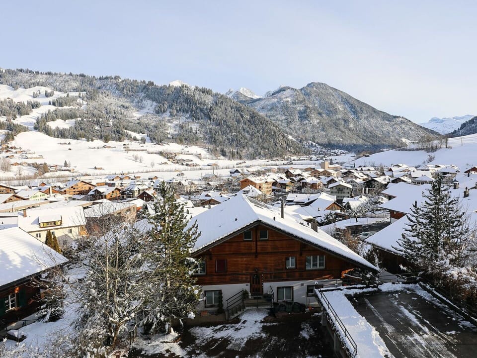 Sky, Snow, Mountain, Building, Slope, House, Window, Tree, Landscape, Freezing