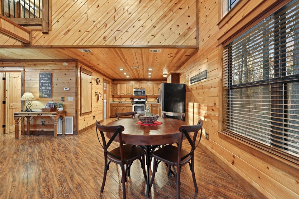An updated table provides plenty of space for games, puzzles, and dining for 4.