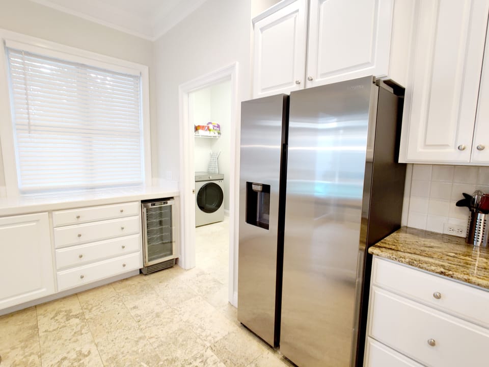 Ice and filtered water in the fridge, wine cooler, and an outdoor bar window