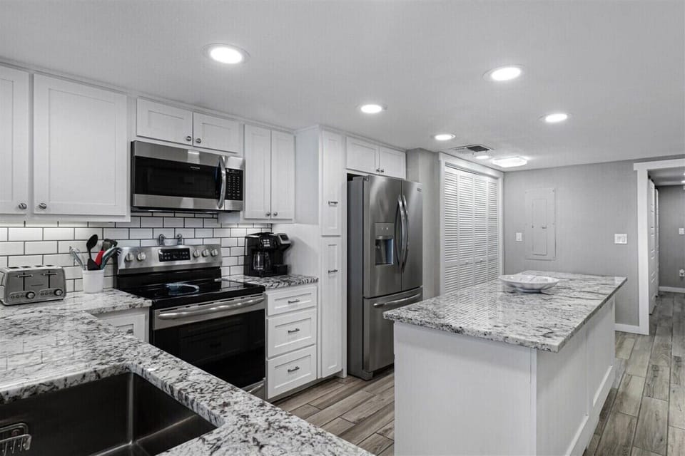 Updated kitchen with stainless steel appliances