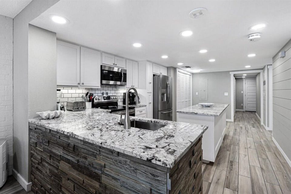 Updated kitchen with stainless steel appliances