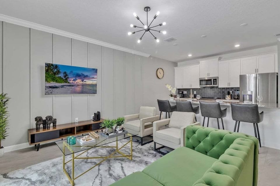 living room with smart TV