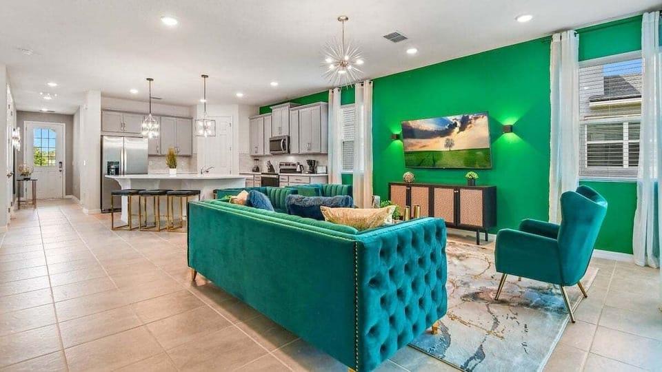 living room with smart TV