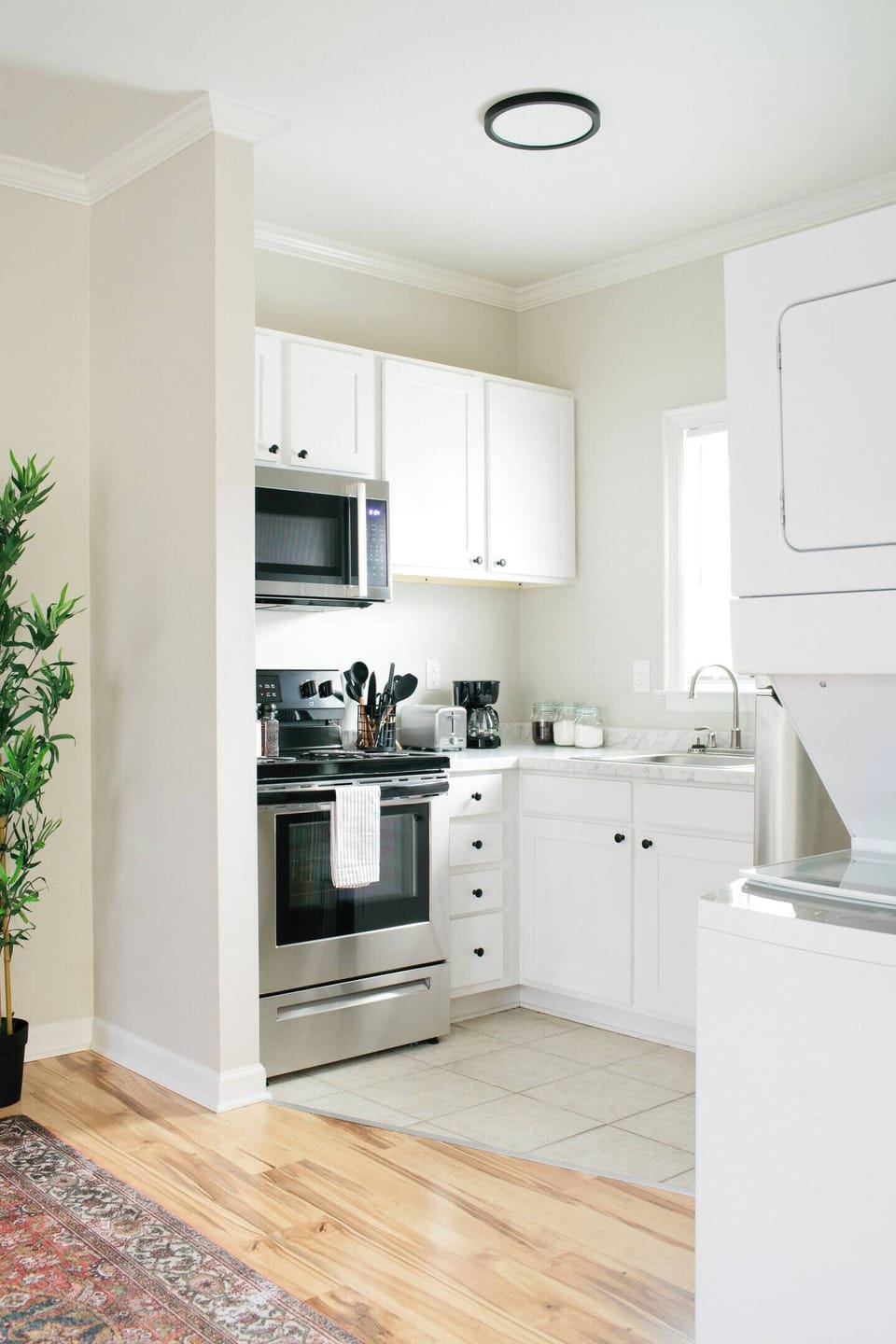 Cook up a storm in our kitchen outfitted with stainless appliances.