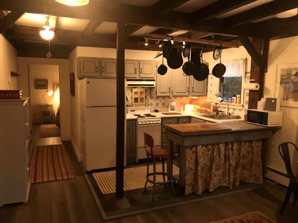 Kitchen and hallway to bedroom