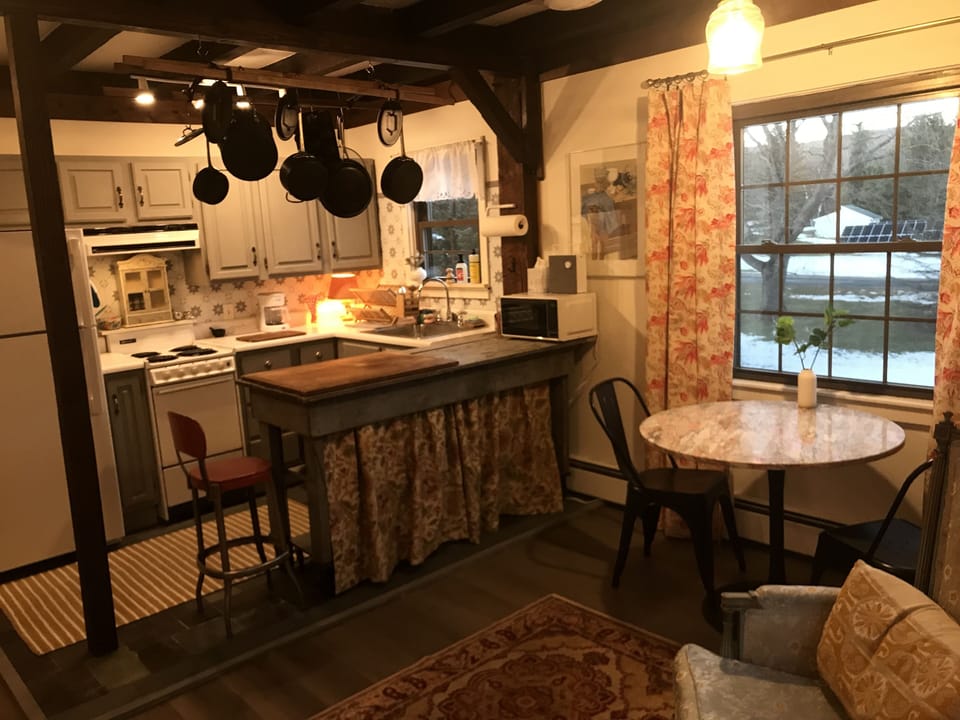Kitchen and dining area, lovely views from every room.