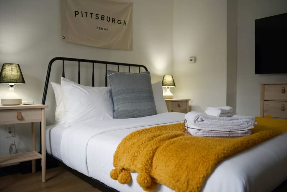 Wake up to a cozy bedroom and fresh linens.