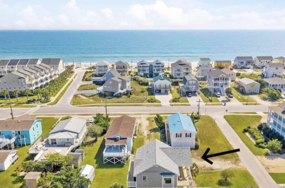 Arrow shows our house.  Just a short walk to the beach access.