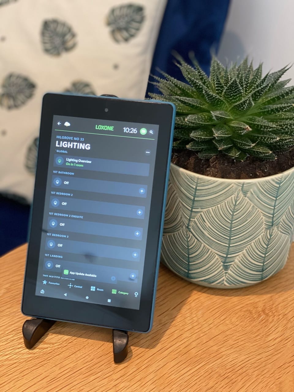 The tablet to adjust the eco house settings via the app to your liking
