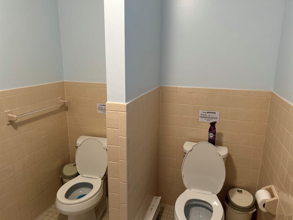 Yes double toilets in the downstairs bathroom. No I don’t know why.