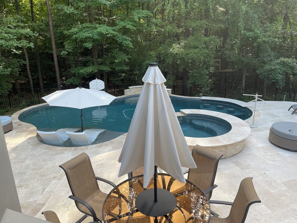 Hot tub, pool, patio