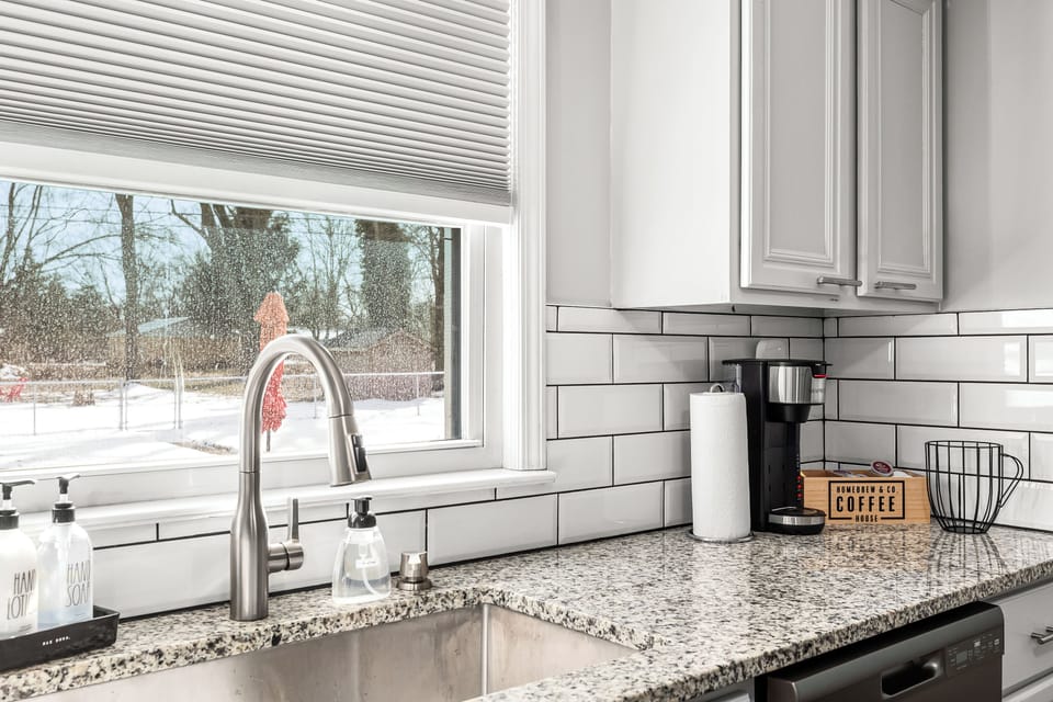 Newly renovated kitchen is stocked with all your cooking essentials