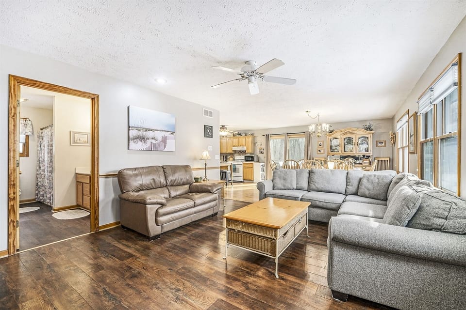 Living is open to the dining and kitchen so you can spend time with your loved ones